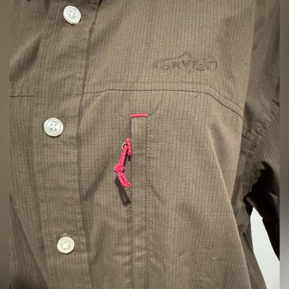 Orvis Men’s Shirt XL Trout Bum Fishing Button Brown Performance Shirt Brown - Picture 3 of 9